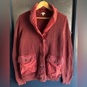 Orvis Men's Cardigan in Deep Red